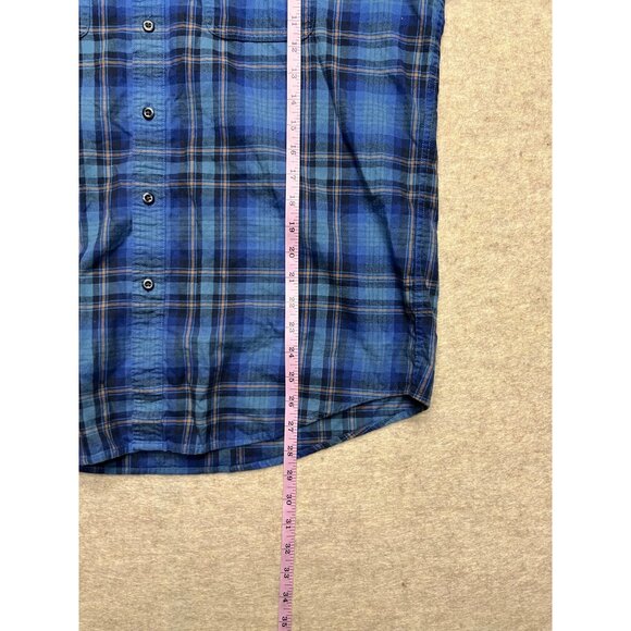 L.L. Bean Bean Signature Slim Fit Blue Plaid Button Down Shirt Large - Picture 8 of 8